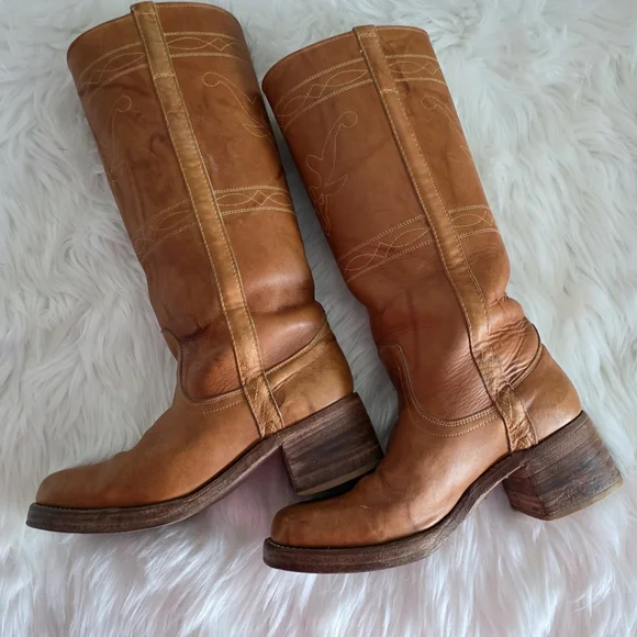 Vintage Stitching Horse Campus Boots Size 8 1/2D - Picture 4 of 16